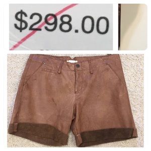 NWT! Leather!  Anthropologie Jackett leather shorts